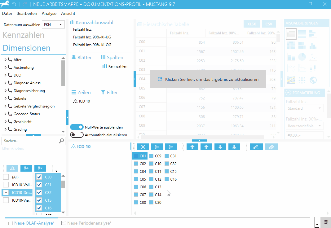 Kontextmenü im Filter Kontextmenü im Filter