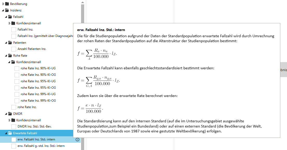Beschreibungen zu Kennzahlen