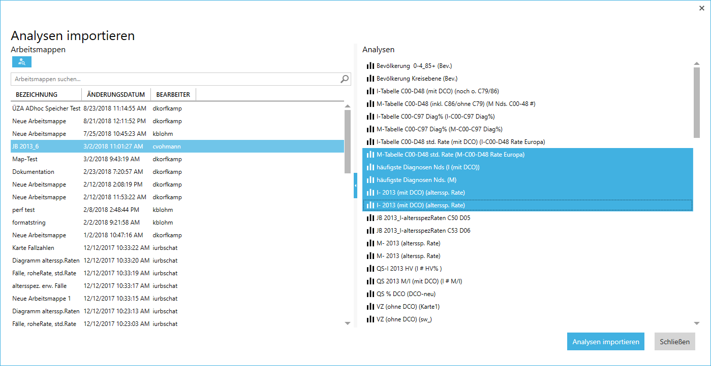 Analysen-importieren-Dialog Analysen-importieren-Dialog